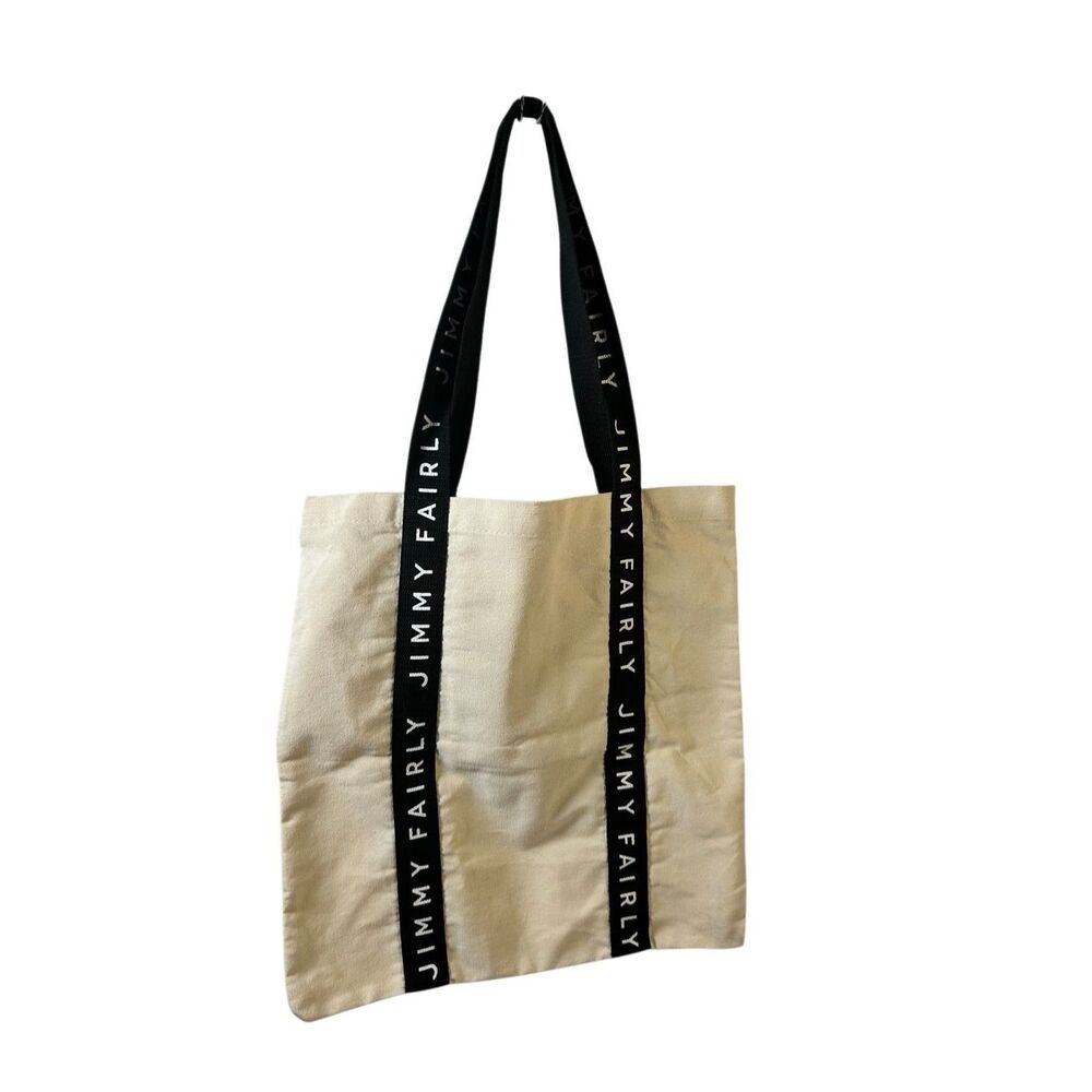 Jimmy Fairly 17x17" Canvas tote bag spell out